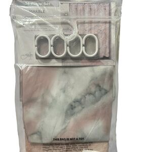 Marble Shower Curtain - Pink and Gray